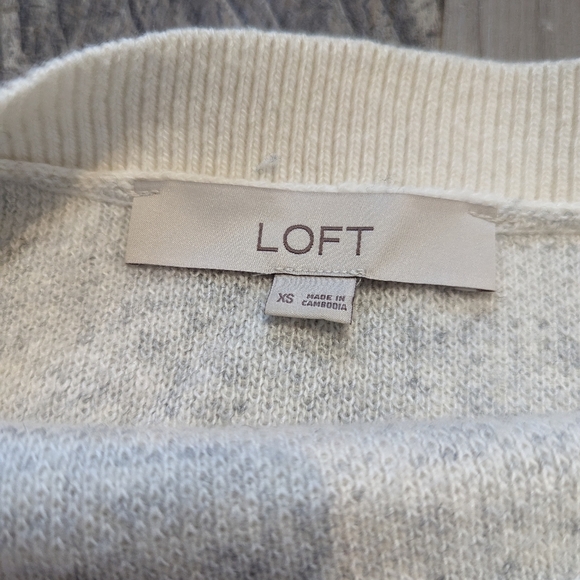 LOFT women's tunic oversized wool blend sweater cream gray Sz XS - Picture 6 of 11
